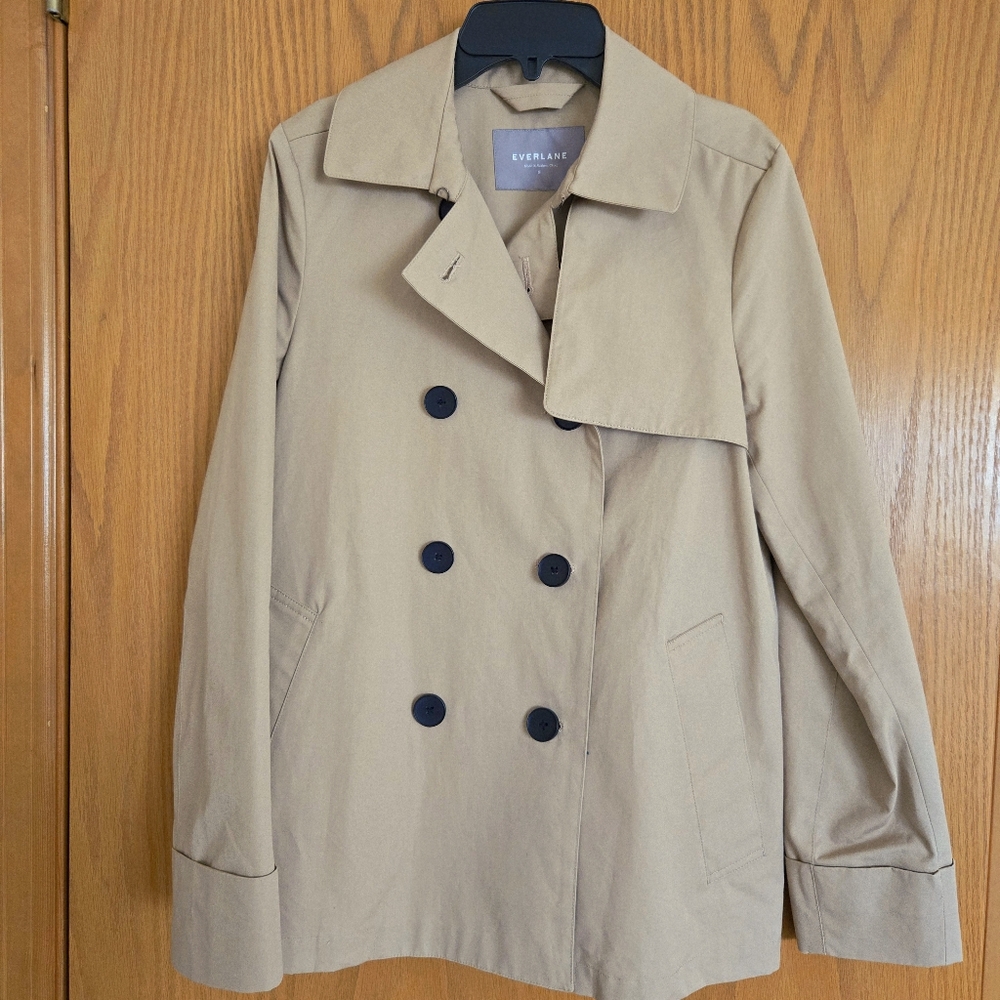 Everlane Tan Double-Breasted Trench Coat